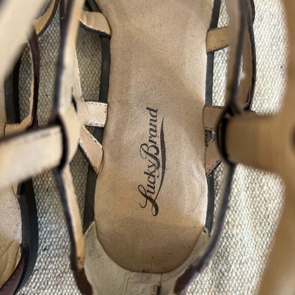 Lucky Brand Woman's Brown Beverlee Leather Gladiator Sandles Sz 8.5 - Picture 5 of 9